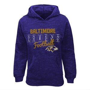NFL Girls Large Ravens Burnout Team Hooded Fleece